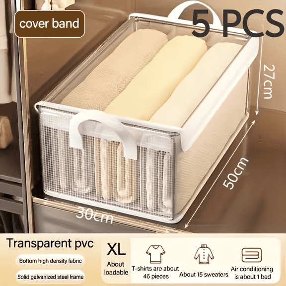 LOVEWE 5pcs Foldable PVC Storage Boxes