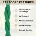 thumbnail image 6 of Uxcell 550 Paracord Rope 10ft, 4mm Thin Paracord Nylon Cord Survival 7-Strand Core for Tent Camping Outdoor Gear - Green, 6 of 7