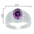 thumbnail image 2 of Sterling Silver with Natural Amethyst and White Topaz Halo Ring, 2 of 2