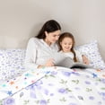 thumbnail image 4 of spefrowx Watercolor Purple Rose Bow Full Size Comforter Sets for Girls, Floral Romantic Bedding Comforter Set, Stars Reversible, 3-Piece, 1 Comforter and 2 Pillowcases, 4 of 6