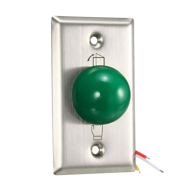 Botón de liberación de puerta de 12V Presionar para salir Botón esférico verde 86x50