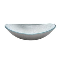 Fine Fixtures modern glass Vessel Oval 20 X 14 Silver Silver Finish