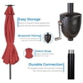 thumbnail image 4 of Sun-Ray 9' Round Solar Lighted Umbrella with Built-In Bluetooth Speaker - Scarlet, 4 of 4