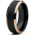 thumbnail image 2 of Metal Masters Rosetone Black Titanium Ring Wedding Band Engagement Ring High-Polish Beveled Edge Ring, 2 of 6