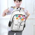 thumbnail image 6 of FORMRS Unisex School Backpack 17" Student Travel Bag with Laptop Compartment, Colorful Flower, 6 of 7