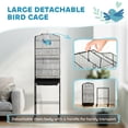 thumbnail image 4 of PawHut 62" Bird Cage Budgie Cage with Wheels, Detachable Stand, Storage, Black, 4 of 10