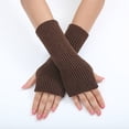 thumbnail image 2 of Fgnfyis Ladies Fashion Convertible Knit Mittens Gloves Warm Fingerless Winter Flowers Design Coffee One Size, 2 of 6