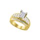 10kt Or Jaune Femmes Princesse Diamant Cindy'S Rêve Cluster Bague de Fiançailles de Mariage 7/8 Cttw - Taille 7.5 – image 1 sur 1