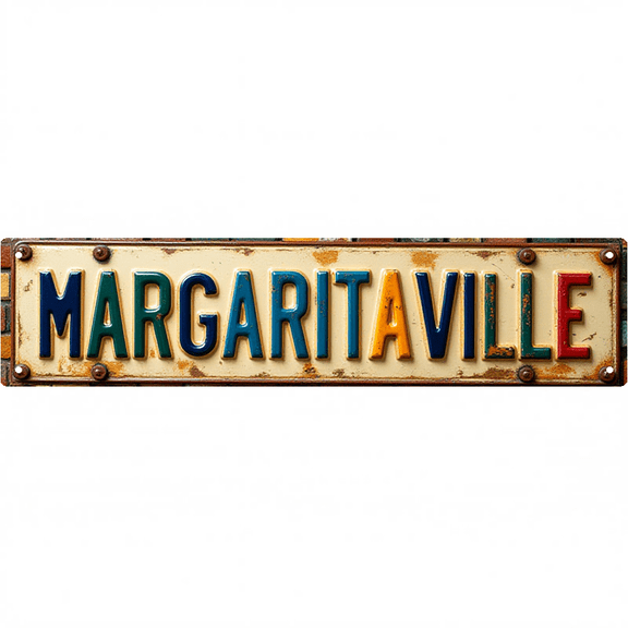 Decorative Tin Sign 16*4 Inches –Margaritaville For Home Bar, Patio, Man Cave | Bar Decorations for Home, Happy Hour Sign, Outdoor Sign
