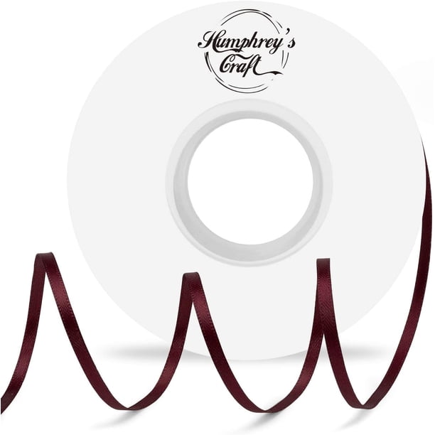 Humphrey's Craft Cinta de raso de doble cara negra de 1/8 de pulgada – 50 yardas variedad de colores para manualidades, envolver regalos, lazos, decoración, costura y tarjetas de invitación.