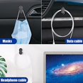 thumbnail image 4 of Queilt 18x13x36mm 4Pcs Mini Car Hooks Multifunctional Dashboard Hanging Hook for Mask Keys Mask Earphone Charging Cable(Carbon Fiber), 4 of 5