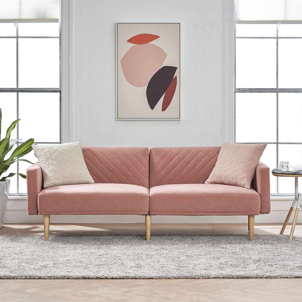 Kepooman 78" Mid-Century Modern Velvet Tufted Sofa Bed for Small Space Living Room Home Office, Dusty Pink Kepooman 78" Mid-Century Modern Velvet Tufted Sofa Bed for Small Space Living Room Home Office, Dusty Pink