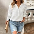 thumbnail image 4 of Women's V Neck Casual Solid Color Pullover Shirt Elegant Top For Everyday Wear plus Size Shirts for Women Ladies Tan Tops 4x Short Sleeve Women Dress Tops plus Camisoles for Women plus Size Tee Shirt, 4 of 6