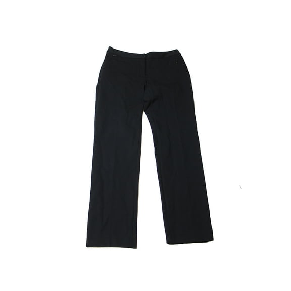 Alfani Womens Prima Black Straight-Leg Zip-Pocket Trousers 4