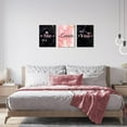 thumbnail image 3 of Hieng Glam Black and Pink Canvas Wall Art All Of Me Loves All Of You Sign Decor Fashion Glitter Marble Love Quotes for Girl Women Bedroom Bathroom, 3 of 6