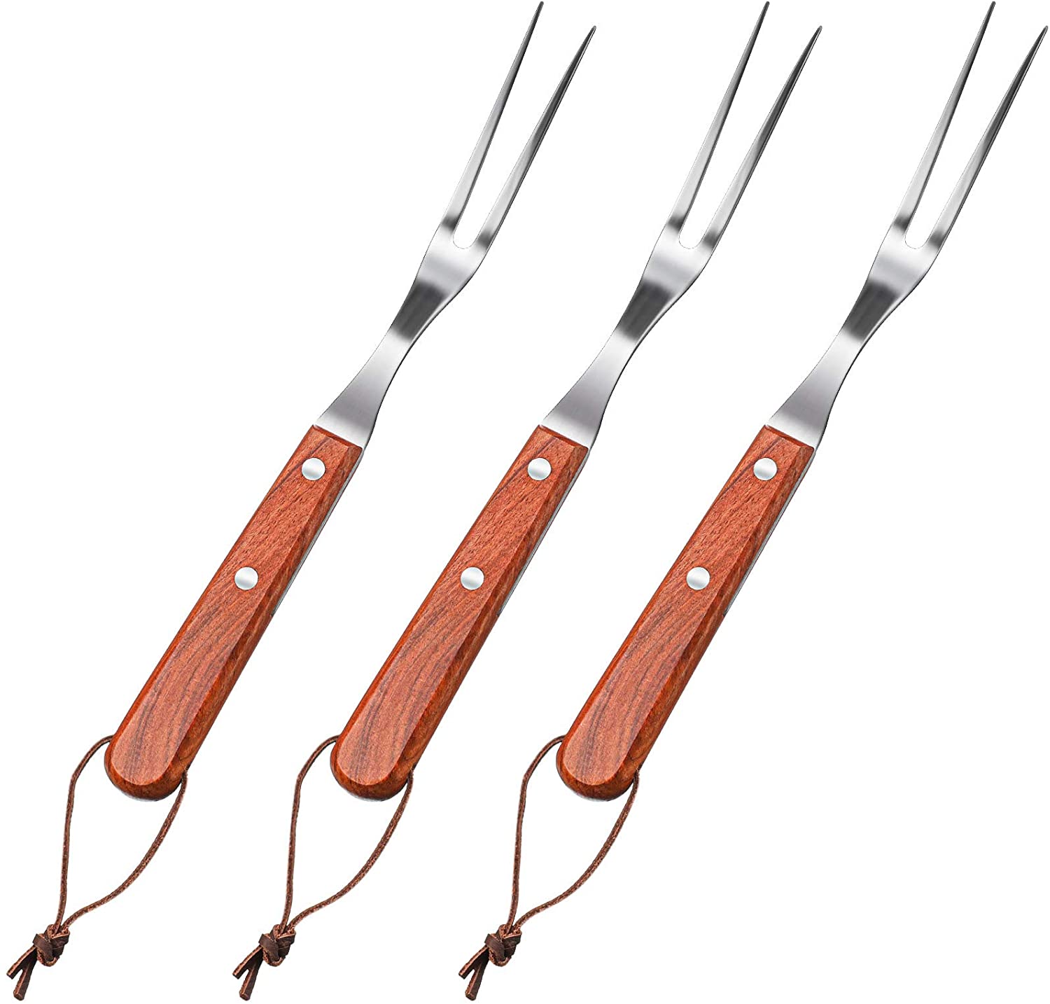 Meat Forks with Wooden Handle and Stainless Steel Carving Fork Barbecue