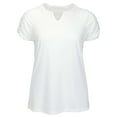 thumbnail image 2 of Spencer Womens Summer Tops Casual V Neck T Shirts Short Sleeve Shirts Loose Blouse Flowy Tops Plus Size Tee "M,White", 2 of 9