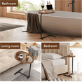 thumbnail image 6 of Small Side Table for Small Spaces, Narrow C Shaped End Table for Sofa Couch and Bed, Brown and Black, Perfect for Indoor, Living Room, Bedroom, Bathroom(1, Brown), 6 of 7