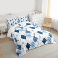thumbnail image 3 of jejeloiu Modern Geometric Rhombus Twin Comforter Sets,White Blue Bedding Set For Girls Boys Reversible 2 Pieces, 3 of 8