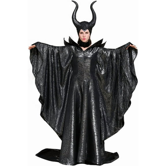Women's Dress of Evil Mistress Villain Black Dress Witch Queen Dress Outfit