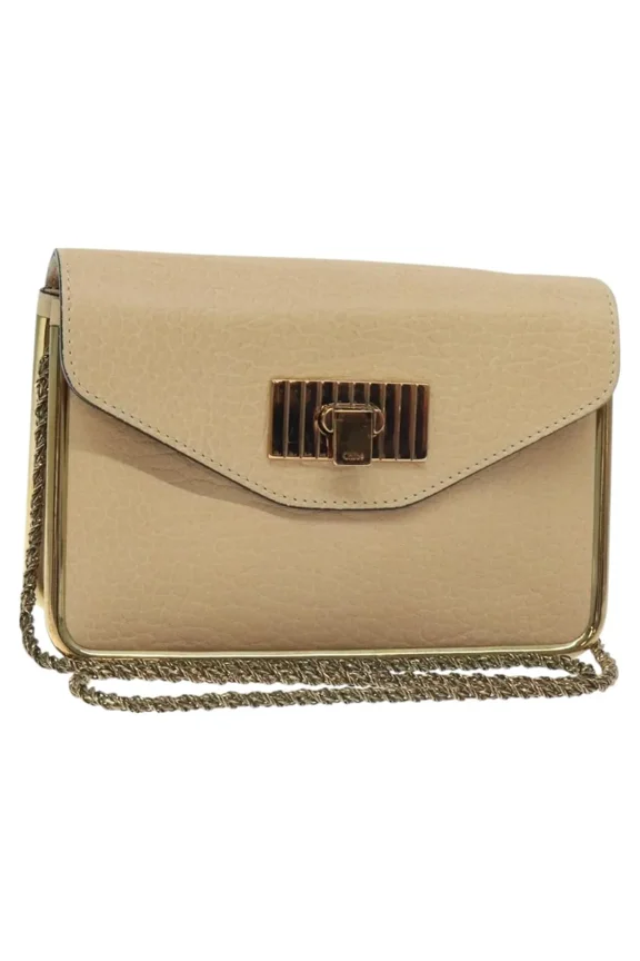 Pre-Owned Chloe Sally Leather Beige Leather Bag