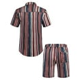 thumbnail image 3 of Biekopu Men's Hawaii Shirt Suits, Fashion Printed Button Down Short Sleeve Shirt + Beach Shorts Set, 3 of 9