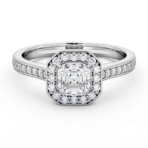 Edge Jewel 1.9 Ct Princess Cut Lab-Created Simulated Diamond Halo Engagement Wedding Ring 14K White Gold Plated for Women