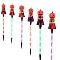 thumbnail image 4 of 6 Styles Halloween Solar Ground Stake Lights Pumpkin Ghost Mummy Maple Leaf Waterproof LED Outdoor Garden Lamps Auto On/Off 2 Lighting Modes On/Flashing for Yard Party Decor, 4 of 7