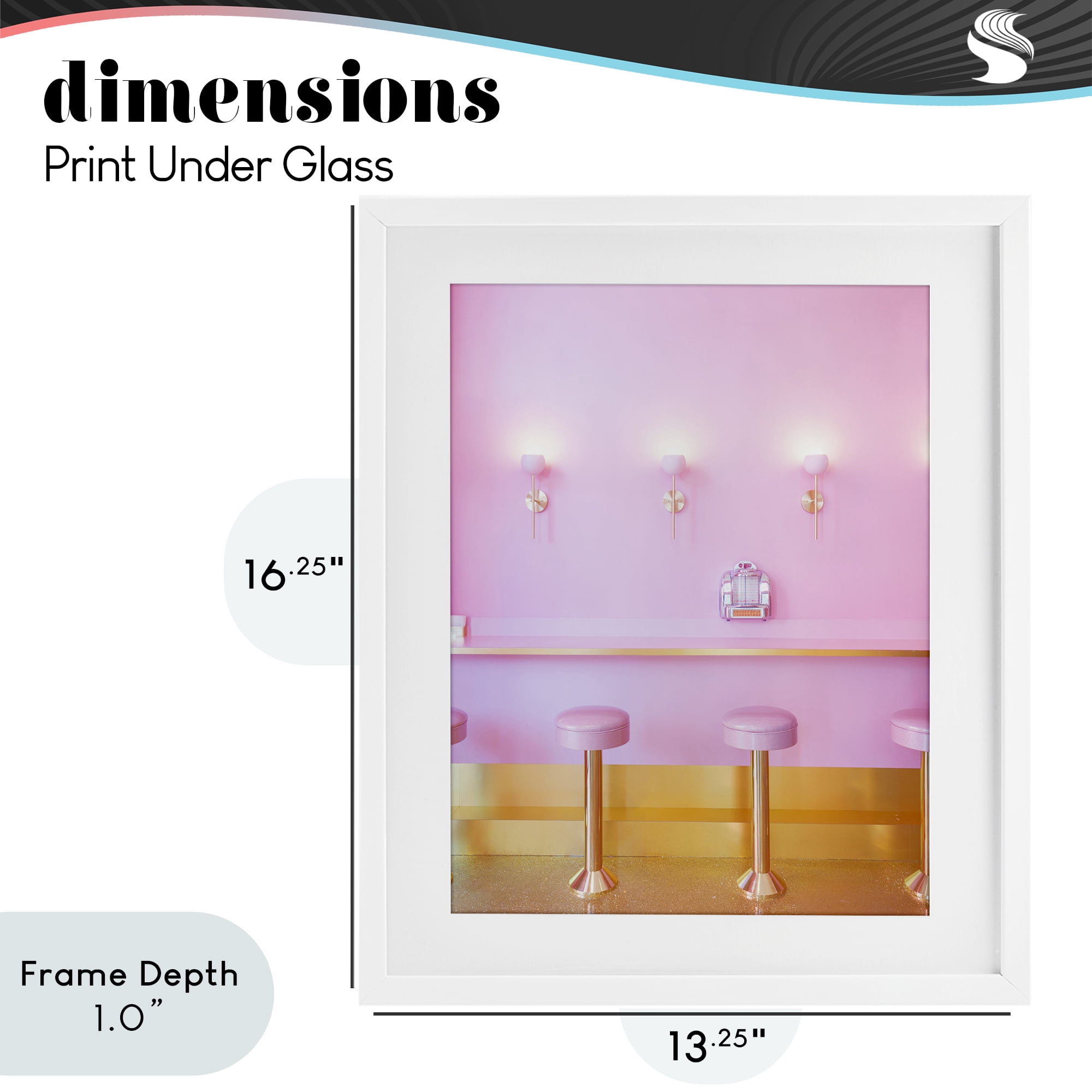 Stupell Industries Pink Retro Dessert Parlor White Framed Print Under Glass, design by LISH Creative