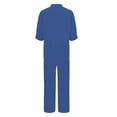 thumbnail image 4 of Women's Cotton Linen Shirt & Pants Set - Long Sleeve Solid Color Casual Suit, 4Xl, Blue, 4 of 9