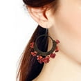 thumbnail image 3 of 60mm Hoop Chandelier Drop Red Coral .925 Silver Earrings, 3 of 4