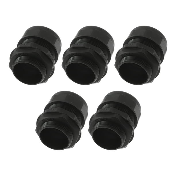 Abrazaderas de cable M32x1.5 Unique Bargains 28.5mm / 1.12" Junta impermeable de tubo recto de PA66 Nylon negro 5 piezas