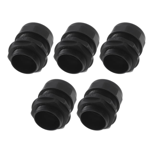 Abrazaderas de cable M32x1.5 Unique Bargains 28.5mm / 1.12" Junta impermeable de tubo recto de PA66 Nylon negro 5 piezas
