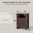 thumbnail image 7 of Homall Farmhouse Nightstand 1 Piece with Shelf and Barn Door Wood Modern Beside Tables for Bedroom Living Room, Dark Brown, 7 of 7