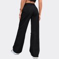 thumbnail image 6 of Distressed Jeans for Women, Audhol Women Casual Loose Ripped Button Zipper Pocket Straight Leg Wide Leg Trousers Jeans Baggy Jeans Black L, 6 of 10