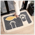 thumbnail image 2 of Alfombrilla de baño antideslizante Love Cat, gruesa y absorbente, súper suave y esponjosa, alfombra de microfibra para cabecera (19,70x31,50 pulgadas)-Paw-02 Adepaton CZJJ-XM56-1, 2 of 5