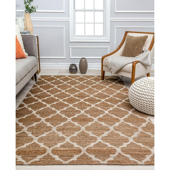 Rugs America GN25A Fancy Trellis Transitional Brown Area Rug, 8'0"x10'0"