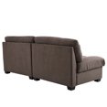 thumbnail image 6 of Ktaxon 80" Sectional sofa Cloud Deep Seat Couch Suede Fabric Sleeper Loveseat for Living Room,Apartment and Small Space Brown, 6 of 8