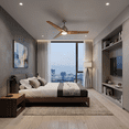 thumbnail image 6 of Monica 56 inch Modern Wood Ceiling Fan 3 Walnut Blades, 6 of 7