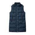 thumbnail image 7 of IUYRTFE Women's Long Hooded Puffer Vest with High Collar and Zipper Front Quilted Winter Coat with Pockets, 7 of 7