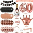 thumbnail image 3 of 60th Birthday Decorations for Women, 60th Birthday Balloons, Rose Gold and Black Balloon Garland Arch Kit with Number 60 Foil Balloon, Happy Birthday Banner for Woman 60th Party Decorations, 3 of 7