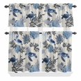 thumbnail image 2 of Kitchen Window Curtains Valance and Tier Set, Retro Blue Sea Turtles Corals Rod Pocket Tier Curtain Valance Set, Watercolor Marine Life Light Filtering Cafe Curtains for Bedroom Living Room, 2 of 9