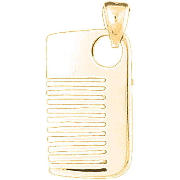 18K Yellow Gold 3D Comb Pendant - 29 mm