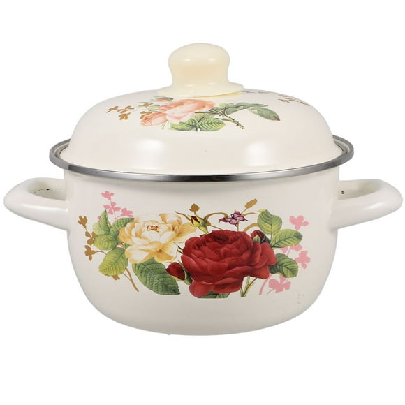 Kitchen Stockpot Enamel Soup Cooking Pot Durable Stock Pot Instant Noodle Pot