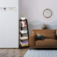 thumbnail image 3 of 5 Tier Corner Ladder Shelf, Industrial Corner Bookshelf, Modern Corner Shelf Indoor Plant Stand for Living Room, Home, Office, Balcony (Brown), 3 of 9