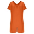 thumbnail image 4 of ClodeEU Women's Short Sleeve V Neck Loose Fit Jumpsuit with Pockets,Casual Long Romper Orange,Womens Plus L, 4 of 7