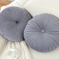 thumbnail image 6 of Round Velvet Throw Pillow, Soft Decorative Cushion for Sofa, Couch, Bedroom, Living Room, Plush Modern Home Decor, 16 Inch, 6 of 7
