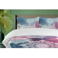thumbnail image 2 of Ambesonne Mandala Duvet Cover Set, Galaxy Oriental Flowers Art, Calking, Pink Blue Grey Sea Blue, 2 of 4