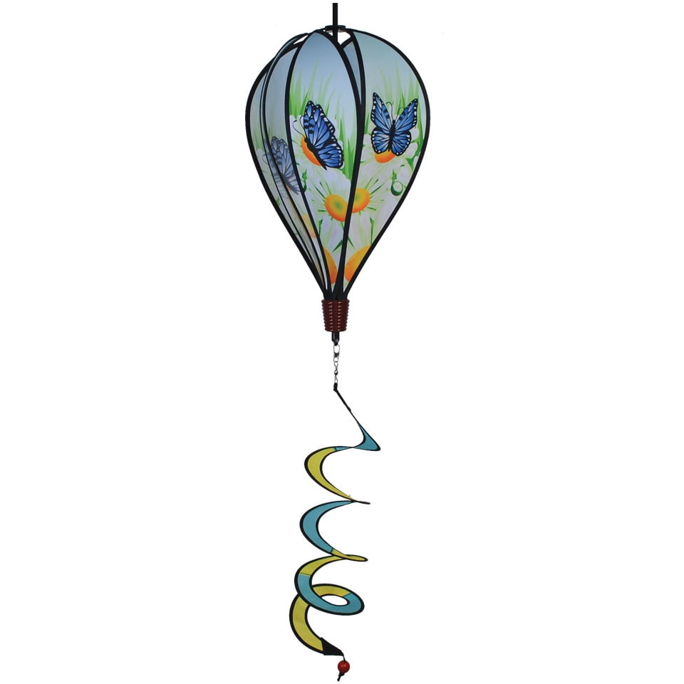 In the Breeze Blue Karner Butterfly 6-Panel Kinetic Hot Air Balloon Wind Spinner by In The Breeze