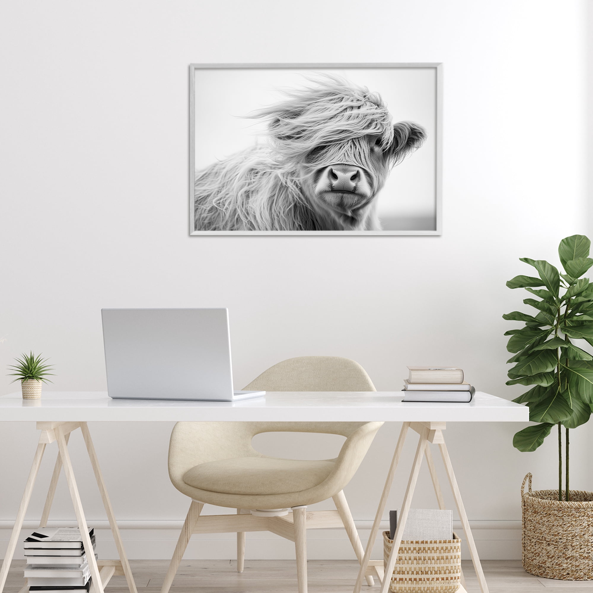 Stupell Industries Easy Breezy Highland White Framed Giclee Art, design by Tina LeCour